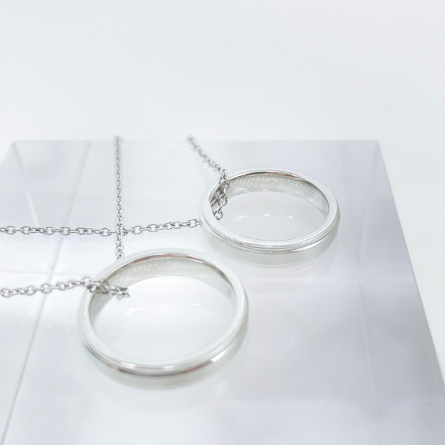 ペアネックレス(シンプルリング)